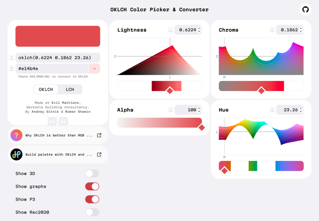 「OKLCH Color Picker」のスクリーンショット